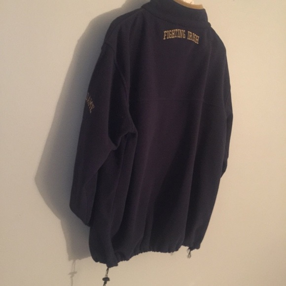 Russell Athletic Large Blue Gold Notre Dame Fleece Jacket Coat Unisex - Picture 5 of 5